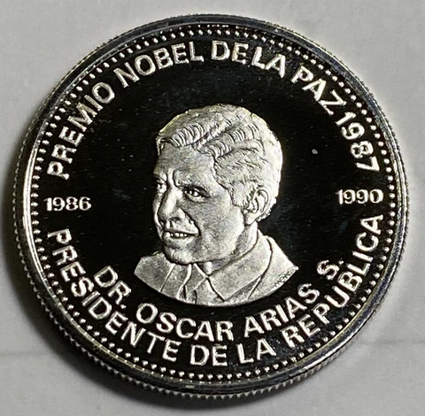 1987 Costa Rica President Arias Nobel Prize .925 Silver Commemorative Item 4012 Cover