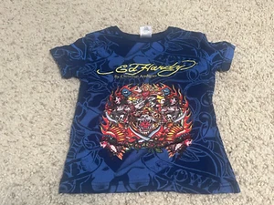 New Ed Hardy Kids Short Sleeves Blue Size 4/5 M Toddler Tee Shirt Skull Heart - Picture 1 of 1