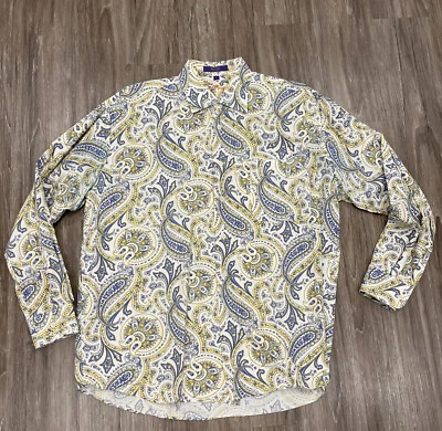 Camisa de vestir Alan River manga larga abotonada para hombre L algodón usada en excelente estado Foto 1 de 3