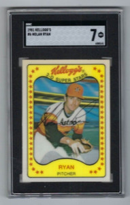 1981 Kellogg's baseball card #6 Nolan Ryan, Houston Astros graded PSA 7