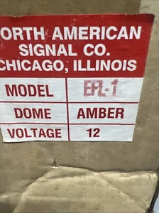 NORTH AMERICAN SIGNAL CO. EFL-1 12V DOME AMBER BEACON - Picture 1 of 2