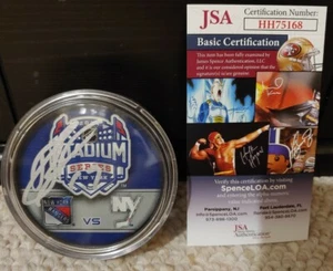 BRAD RICHARDS SIGNED 2014 NHL STADIUM SERIES PUCK W/JSA COA NEW YORK RANGERS - Picture 1 of 2