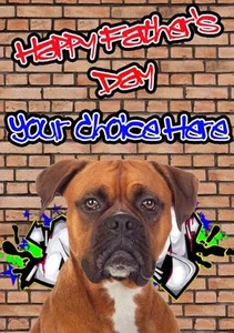 Boxer Graffiti Fathers Day Personalised Greeting Card pidfd29 Dad Daddy - Picture 1 of 1
