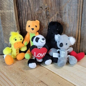 Vintage PEZ Petz Mini Schlüsselanhänger Lot, Koala, Ente, Bär, Hund, Panda, weich, nachfüllbar  - Bild 1 von 14