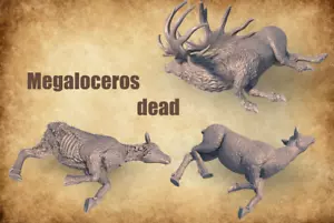 Megaloceros muertos prehistóricos, DnD juegos de guerra de fantasía animales prehistóricos miniatura - Imagen 1 de 4