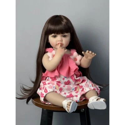 22inch Full Body Vinyl Reborn Baby Doll Girl Toddler Realistic Gifts - Bild 1 von 3