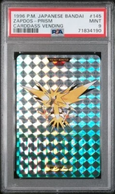 PSA 9 Zapdos Holo Prism 145 Pokemon Bandai Carddass Japanese Vending 1996 - Image 1 of 2