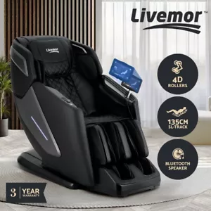 Livemor 4D Massage Chair Electric Recliner SL-track Full Body Massager Black - Picture 1 of 8