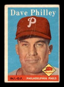 1958 Topps Dave Philley #116 Set Break Philadelphia Phillies