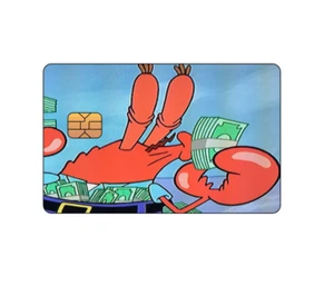 Lustiger Aufkleber Sticker "Herr Krabs Geld" Kredit-/Debitkarte Skin Cover *KLEINER CHIP - Bild 1 von 2