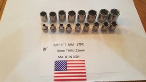 BF Craftsman USA (NOS) 17 PC MM Socket Set - 3/8" Drive, 6 Point - Picture 1 of 1