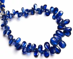 Super Quality Natural Gem Kyanite 4x6 to 7x12MM Faceted Pear Shape Briolettes 8" - Picture 1 of 4