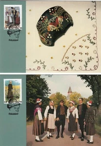National Costumes Folk Dresses Aland Finland Mint Maxi FDC Cards (2) 1993 - Picture 1 of 1