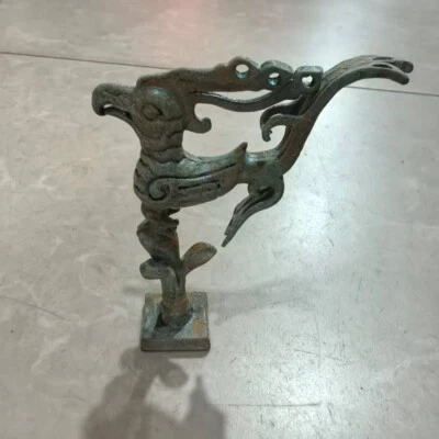 China Old Bronze, be unearthed collectibles,From Countryside Copper phoenix - Image 1 of 4