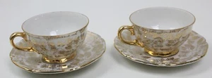 Vintage Bavaria Sareis Coffee / Tea Cup And Saucer Gold Gilding Germany x 2 - Picture 1 of 18