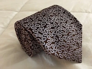 New STEFANO RICCI Brown/Sapphire Blue GEOMETRIC JACQUARD Silk NECKTIE Tie - Bild 1 von 3