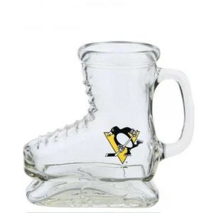 Taza de piedra de cerveza en forma 3D de Pittsburgh Penguins NHL 16 oz vidrio de patín 2101 - Imagen 1 de 1