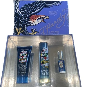 Christian Audigier Ed Hardy Love & Luck Love is a Gamble 3 Piece Set EDT 1.7 Oz - Picture 1 of 2