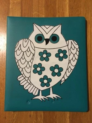 Álbum de recortes vintage de búho diseño caprichoso turquesa verde azulado 35 páginas montaje en seco Foto 1 de 4