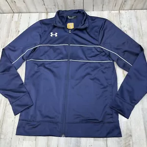 Giacca Under Armour Loose Track taglia S blu navy bianco poli full zip / #13 sul retro - Foto 1 di 9
