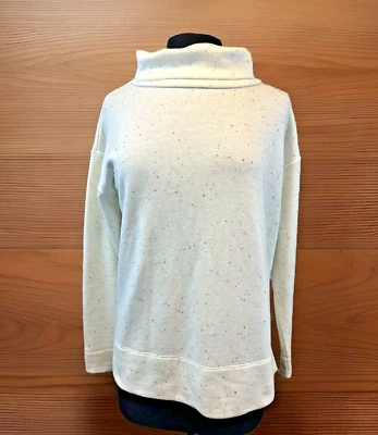 Ann Taylor Loft женщин средний свитер пуловер капот шеи Flecked эластичной белый - Изображение 1 из 4