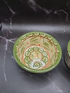 TEMP-TATIONS Ovenware by Tara, Set of 2, 6 oz. RAMEKINS, Old World Green - Picture 1 of 5
