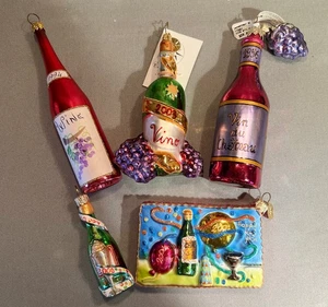 Vintage Lot Radko Abt. 56 Neujahr Weinflasche SIGNIERT Weihnachtsschmuck Postkarte - Bild 1 von 18