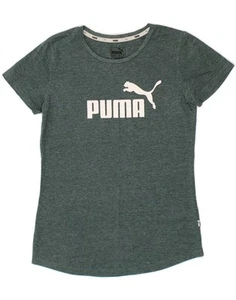 PUMA Womens Graphic T-Shirt Top UK 8 Small Green Flecked Cotton CJ03 - Picture 1 of 3
