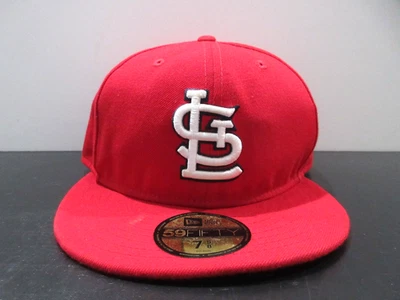 St Louis Cardinals Hat Cap Fitted Mens 7 5/8 Red White MLB Baseball Logo New Era - Image 1 of 4