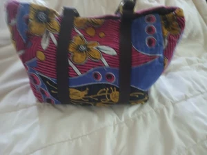 Sari Bari Handmade Bag Floral Made In India Lrg Boho Fair Trade Travel Tote EUC - Picture 1 of 8