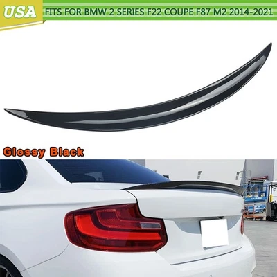 Gloss Black For 2014-2021 BMW F22 2Series F87 M2 MP Style Rear Trunk Spoiler Lip Foto 1 de 4