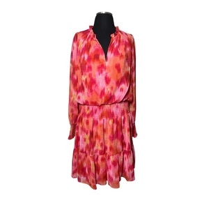 Chelsea28 Floral Long Sleeve Chiffon Dress Sz XL Romantic Feminine Swiftie Party - Picture 1 of 11