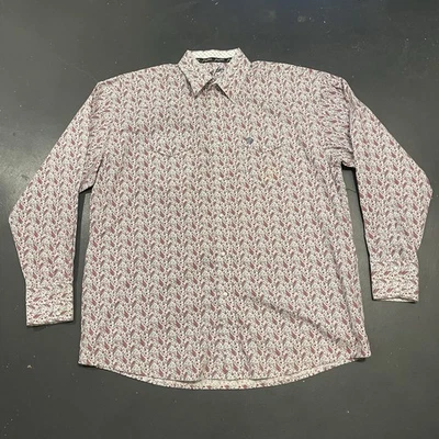 Wrangler George Straight Shirt Mens XL Red White Paisley Pearl Snap Western - Image 1 of 4