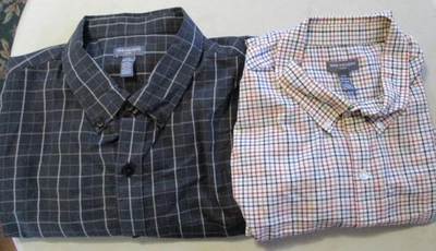 Camisas flexibles a cuadros Van Heusen para hombre XXL 18 - 18 1/2 y 2 XL 19 - 19 1/2 Lg. Manga Foto 1 de 4