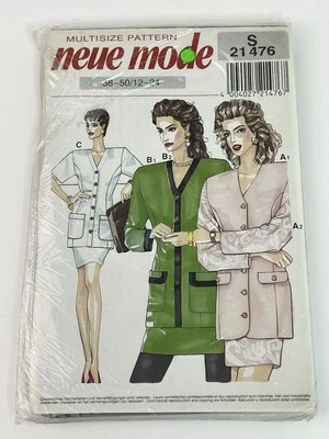 Skirt Suit Plus Size 12-24 Vintage Uncut Pattern Neue Mode 21476 - Image 1 of 2