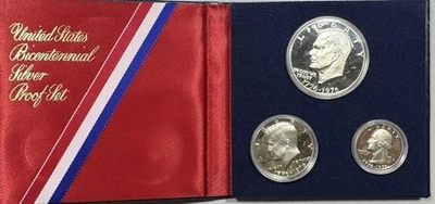 1976 S US Mint Bicentennial Silver Proof 3 Coin Set in OGP - Image 1 of 4