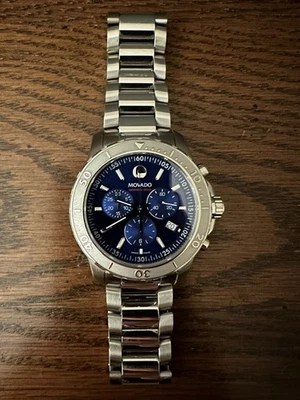 Reloj Hombre MOVADO Serie 800 Cronógrafo Esfera Azul 42mm EXCELENTE ESTADO Foto 1 de 4