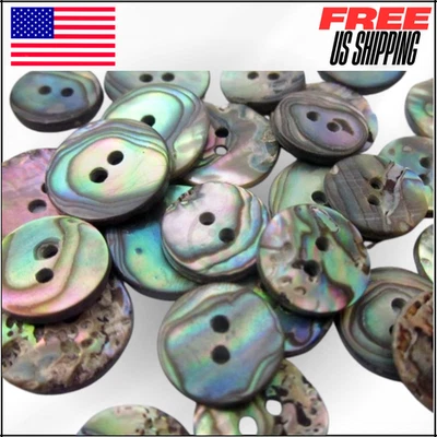 Botón de Costura 2 Agujeros Natural Oscuro Abulón Shell Camisa Botones Costura, 15mm 50Piezas Foto 1 de 4