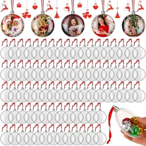 Jenaai 150 Pcs Photo Ornament Ball Christmas Hanging Photo Frame Ornament Rou... - Picture 1 of 6