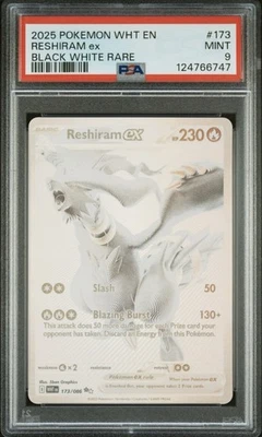 Reshiram EX White Flare SV11W BWR Foil Card 173/086 PSA 9 - Image 1 of 2