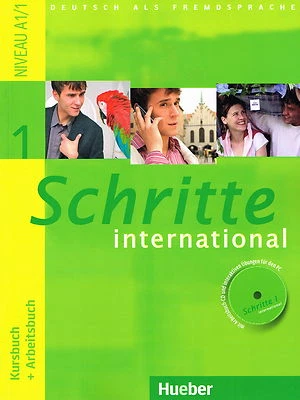 Hueber SCHRITTE INTERNATIONAL 1 Kursbuch + Arbeitsbuch Niveau A1/1 mit CD @NEW@ - Image 1 of 3
