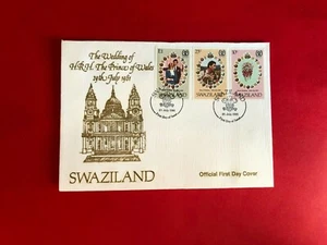SWAZILAND 1981 FDC PRINCE CHARLES PRINCESS DIANA WEDDING ROYALTY CHOOSE 1 - Picture 1 of 2