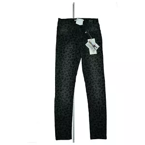 Passport Women's Jeans Trousers Stretch Slim Skinny Fit 34 W27 L30 Leopard New - Picture 1 of 7