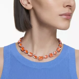 SWAROVSKI ORBITA NECKLACE MAGNETIC CLOSURE MIXED CUTS MULTICOLOR REVERSIBLE - Picture 1 of 13