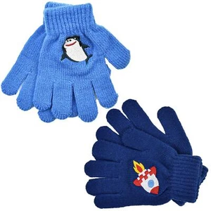 Boys Gloves Winter Warm Thermal Magic Mitten One Size Embroidered Motifs Gloves - Picture 1 of 3