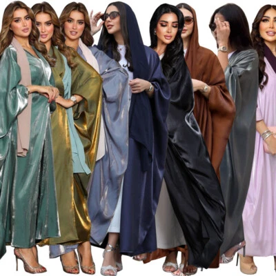 Fashion Fil-Lumiere Satin Solid Color Batwing Sleeve Robe - Image 1 of 4