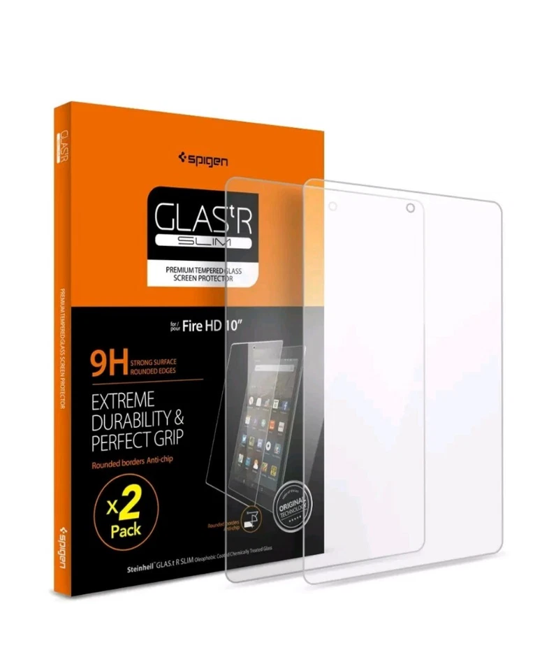 Spigen Screen Protector/Fire HD 10"Tablet 2015/ /Tempered Glass/  2pack - Image 1 of 1