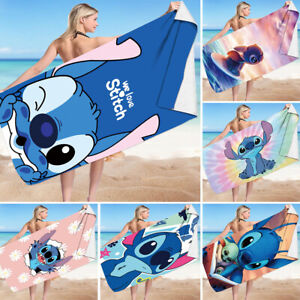 Kids Lilo Stitch Bath Towel Beach Quick Dry Poncho Bathrobe Microfiber Gift UK