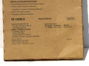 1964-1981 Chrysler Dodge Plymouth NEW 273 340 318 valve cover gaskets VS13395R - Picture 1 of 2