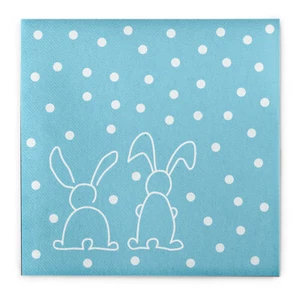 12 Serviette Rabbits in Hellblau aus Linclass® Airlaid 40 x 40 cm - Stoffoptik  - Bild 1 von 10